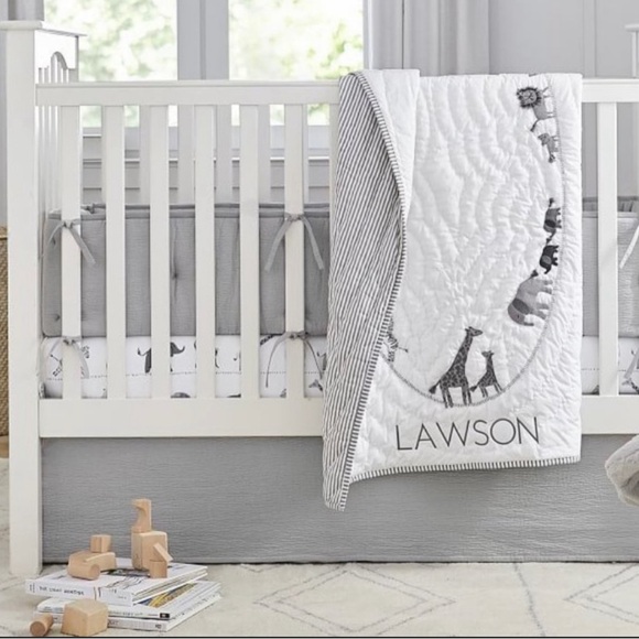 Pottery Barn Kids Bedding Pottery Barn Grey Matelasse Crib Skirt Brand New In Package Poshmark